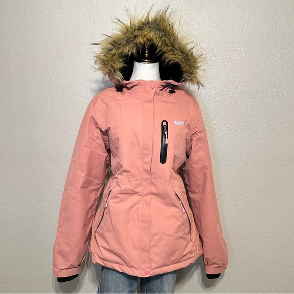 Pink Heated Jacket with Fur Hood - Picture 6 of 13